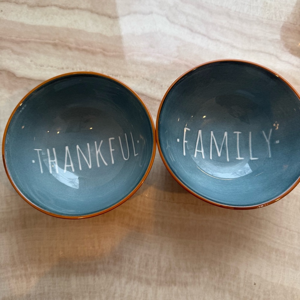 Blue Ceramic Rae Dunn Bowls